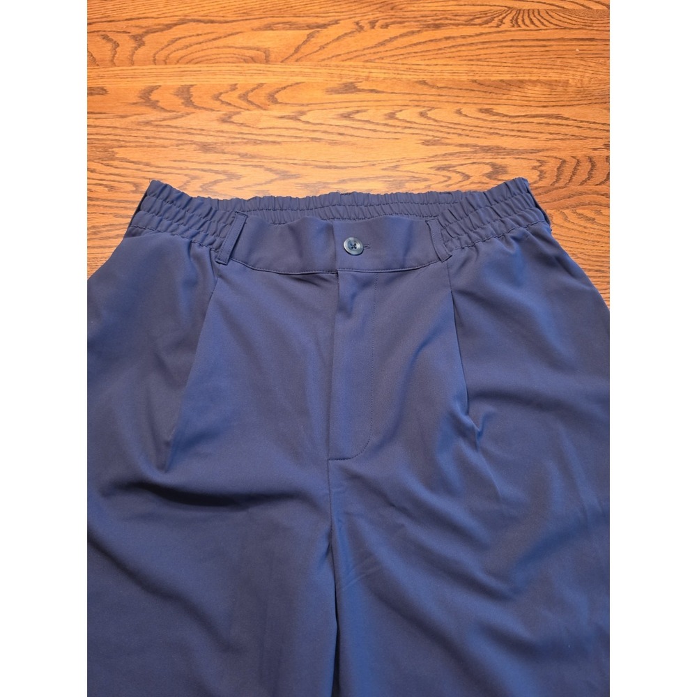 Beyond Yoga Status Stretch Wide Leg Trouser Pants Womens Medium Navy Pleated - Picture 5 of 14